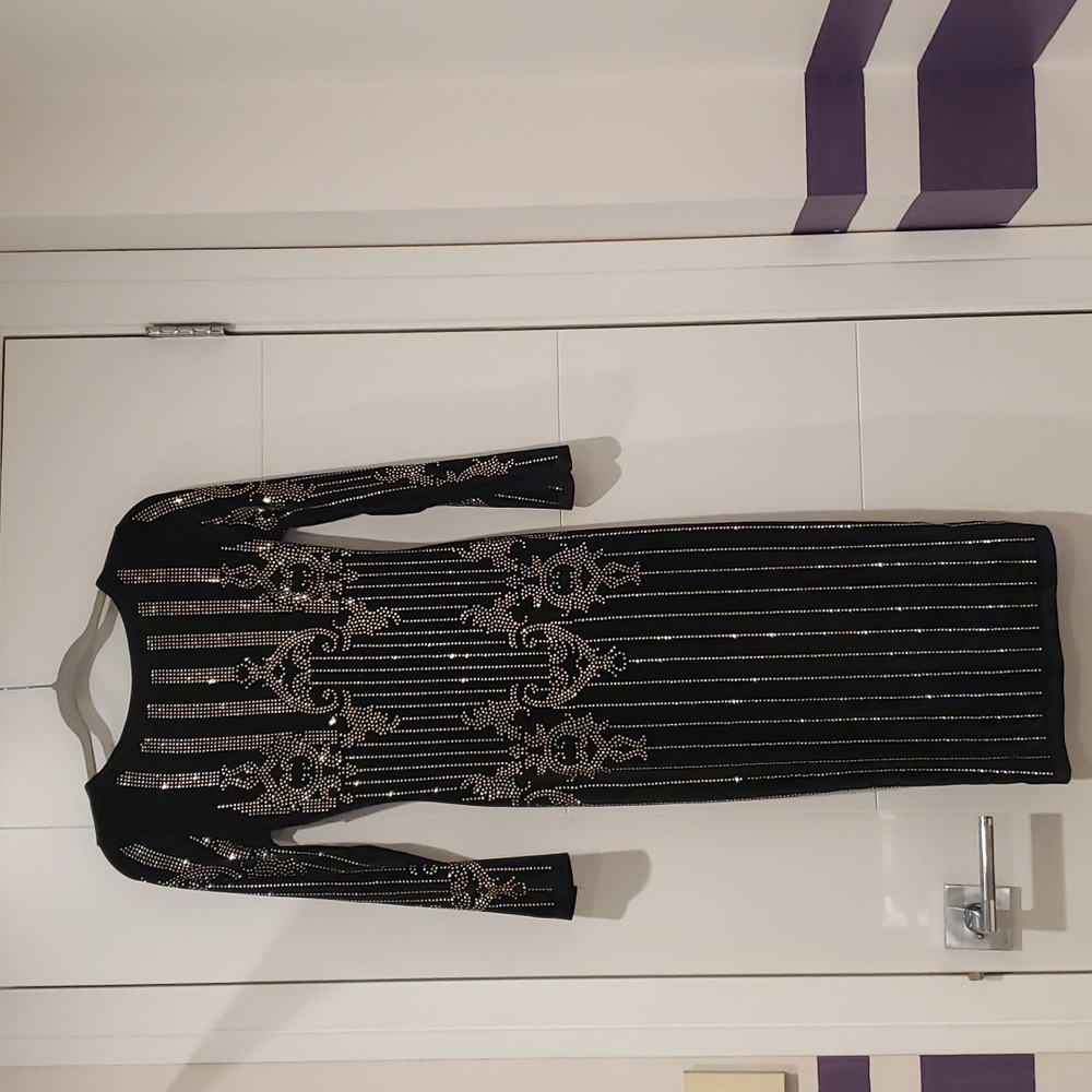 Akira black velour maximum dress Size S